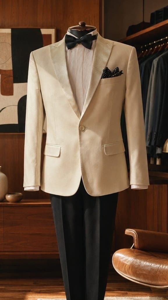 Off-White Peak Lapel Summer Jacket - Full Body (FB)
