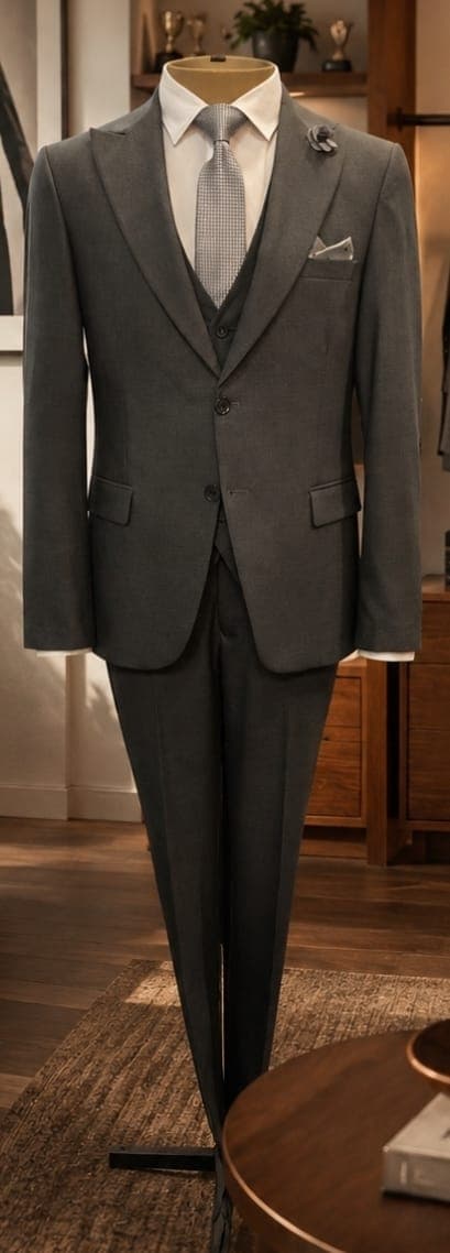 Charcoal Lead Grey Suit - Full Body (FB)