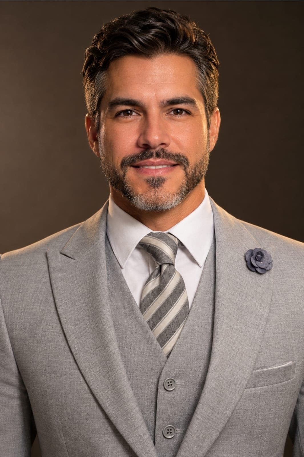 Light Grey Suit - American Medium Shot (AS)