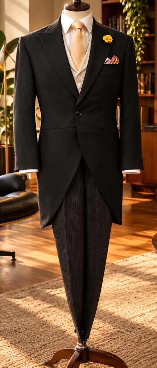 Traditional Morning Coat in Black - Full Body (FB)