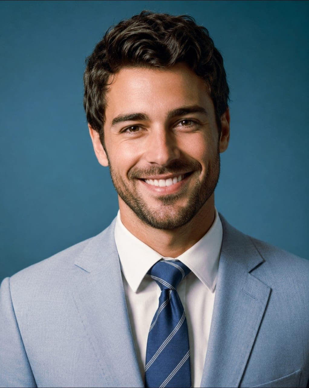 Light Blue Suit - American Medium Shot (AS)