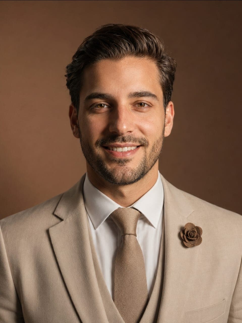 Classic Beige Suit - American Medium Shot (AS)
