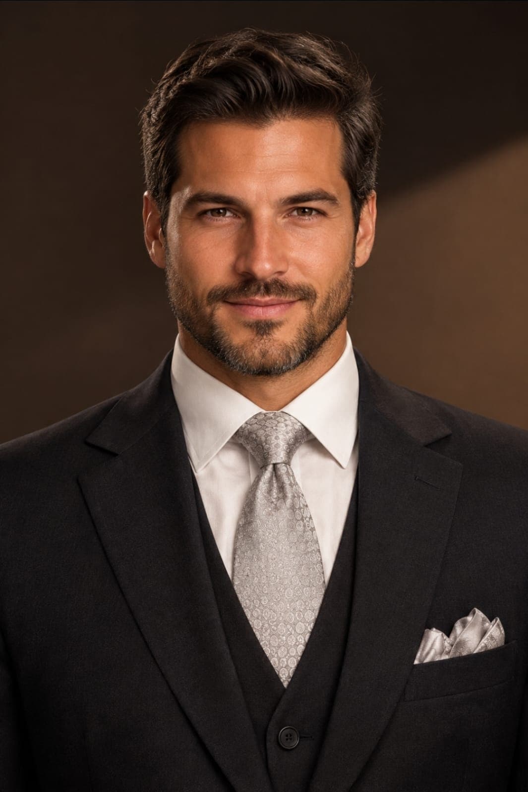 Fazzolin Charcoal Lead Grey Suit - American Medium Shot (AS)