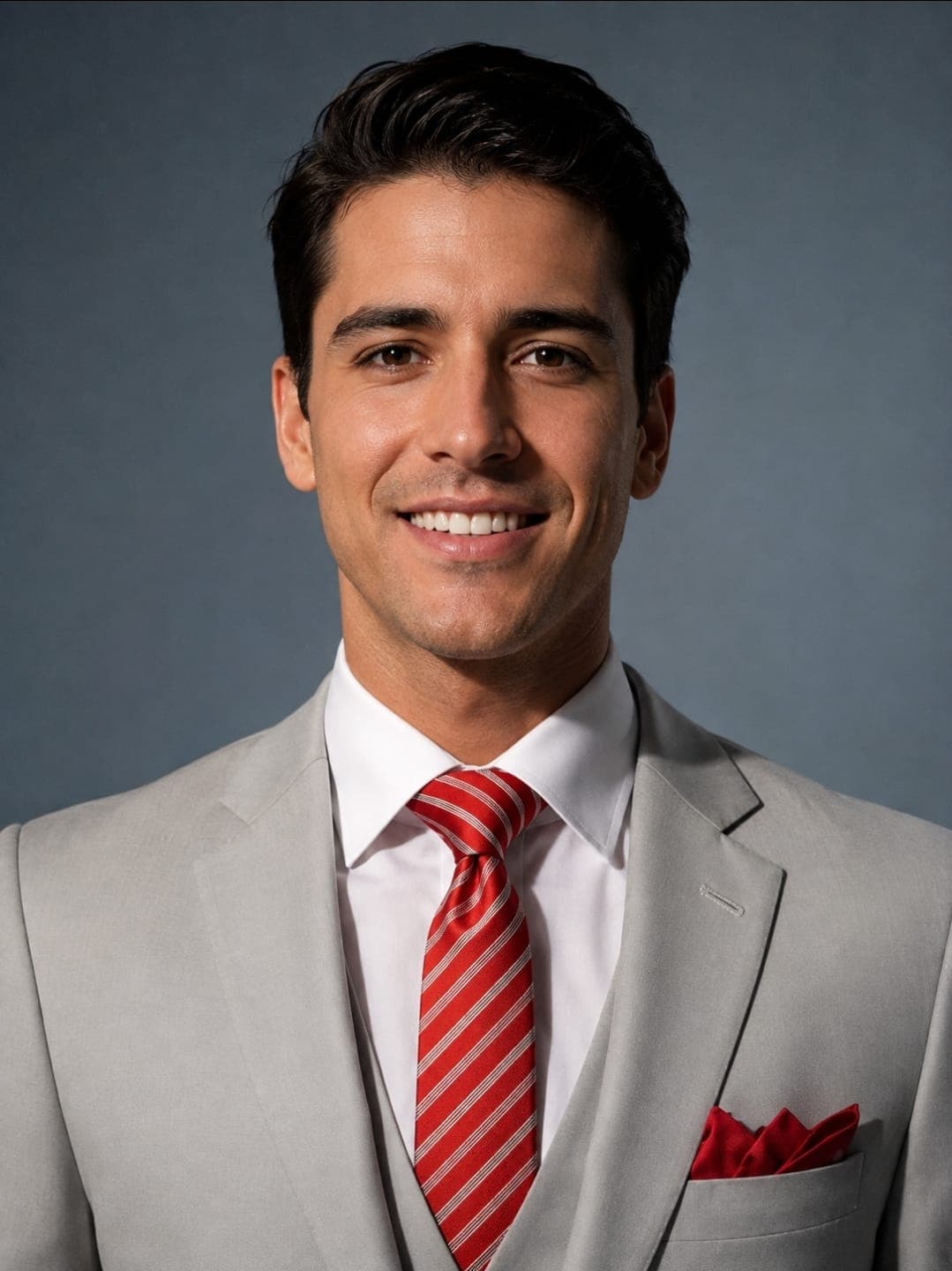 Ice Light Grey Suit - American Medium Shot (AS)