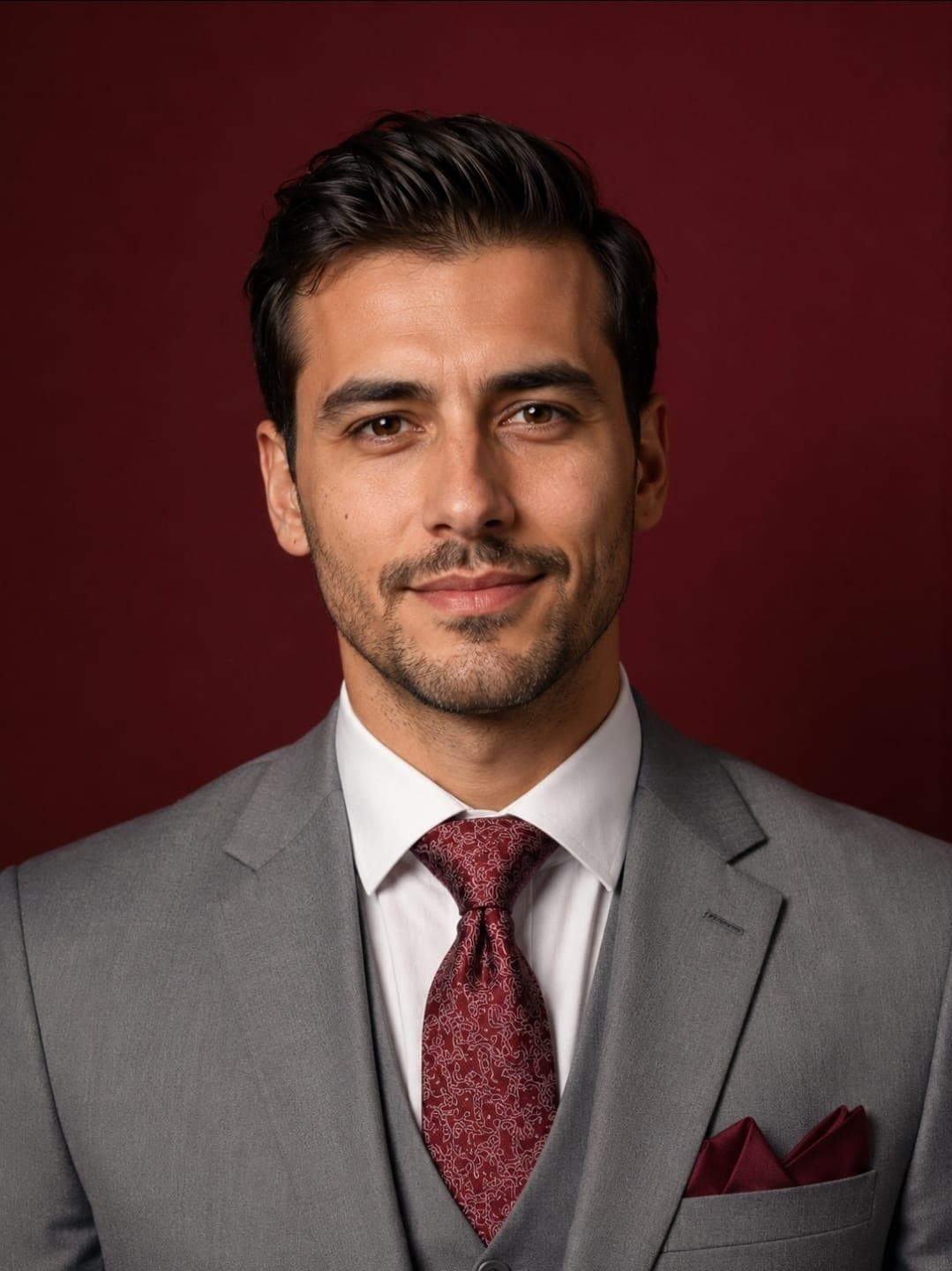 Melange Medium Grey Suit - American Medium Shot (AS)