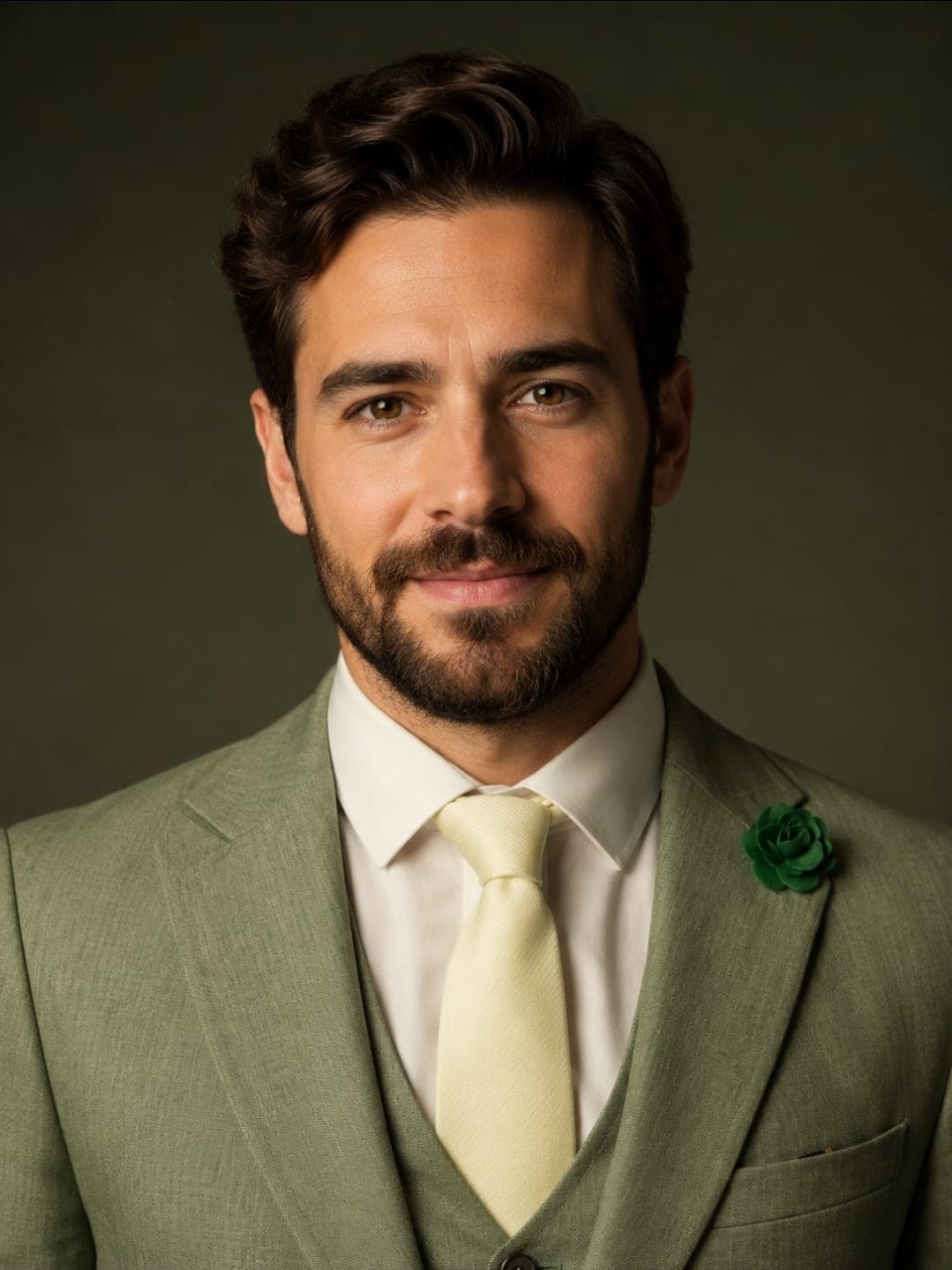 Classic Sage Green Suit - American Medium Shot (AS)