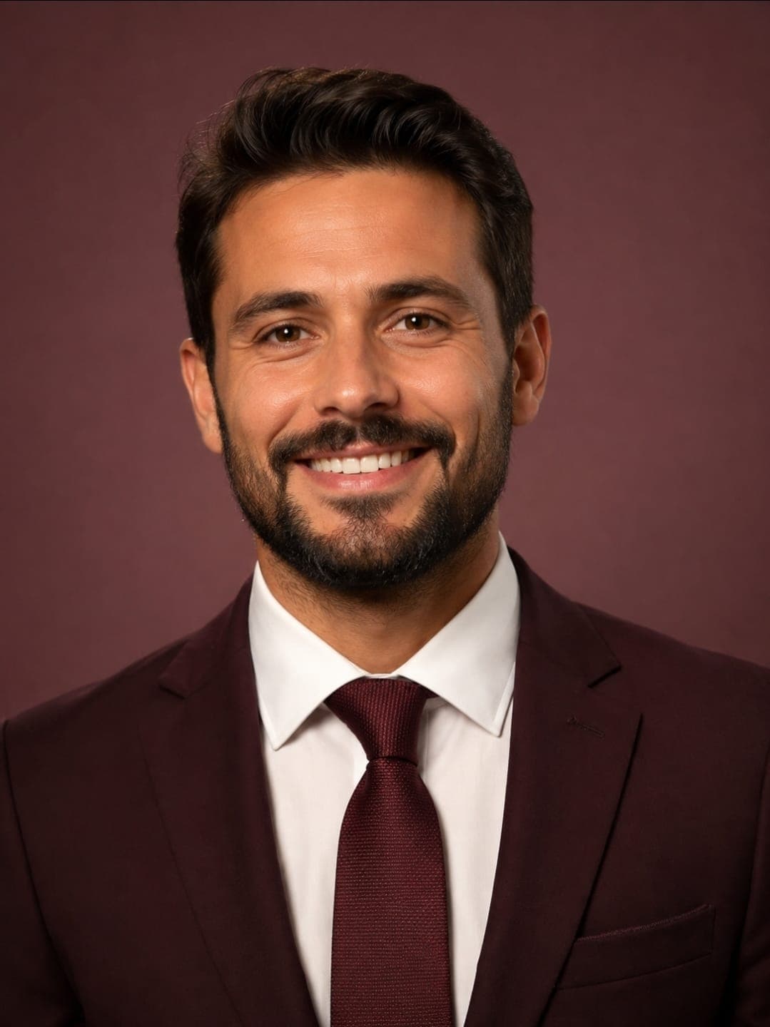 Classic Marsala Suit - American Medium Shot (AS)